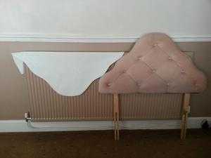 Single beige dralon headboard.