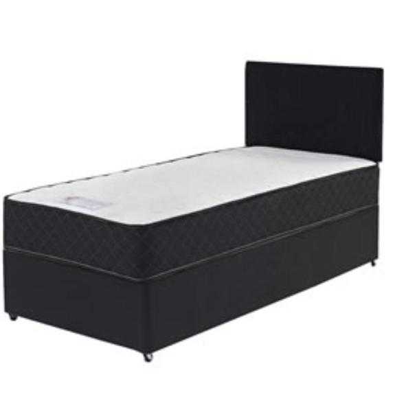 Single divan bed set basematressheadbord