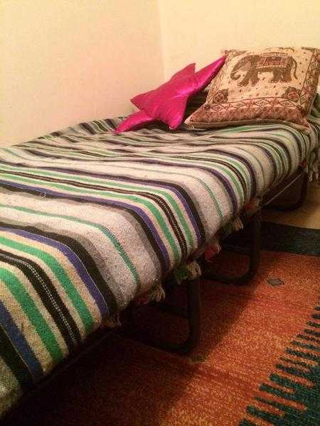 SINGLE FOLDING WITH HEADBOARD, MATRESS AND BRAND NEW PILLOW