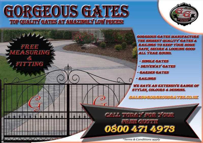 Single Gates 195, Driveways Gates 695, Wooden Cladded Gates 999. All Powder Coated amp Fitted