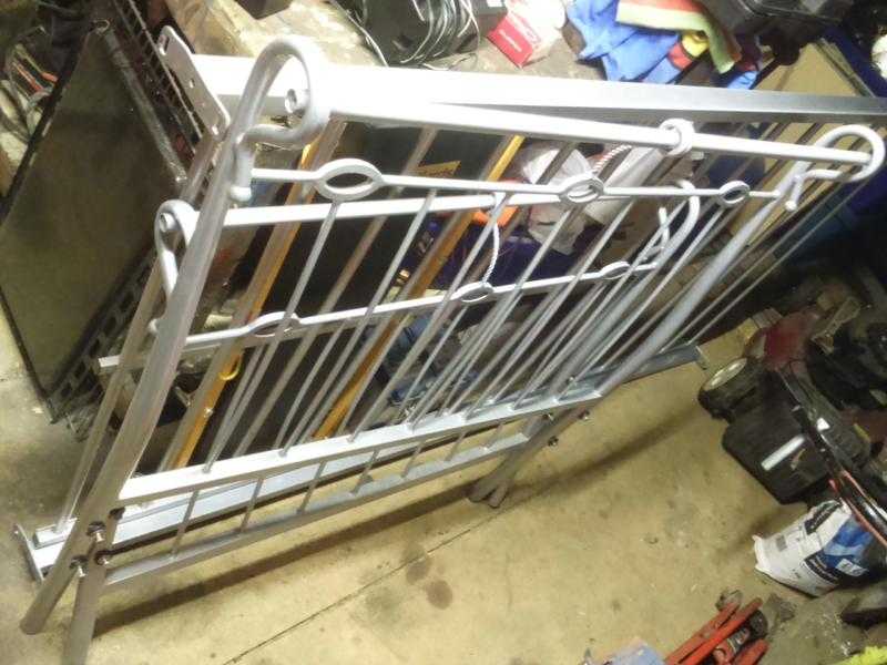 Single Metal Bed Frame in silver