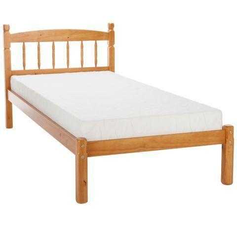 SINGLE PINE BED AND MATTRESS