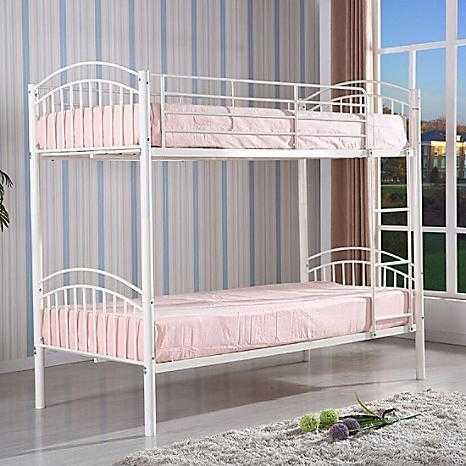 SINGLE WHITE METAL BUNK BED ON SALE - BRAND NEW - NEXT DAY DELIVERY