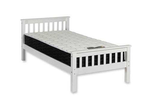 SINGLE WHITE WOODEN PINE BED - BRAND NEW