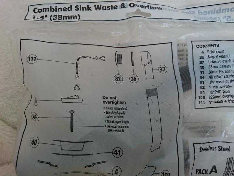 Sink waste and overflow pack