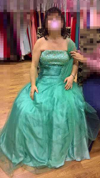 Size 18 Brand new Mint Green strapless sequin amp beaded Full length Wedding or Prom Dress