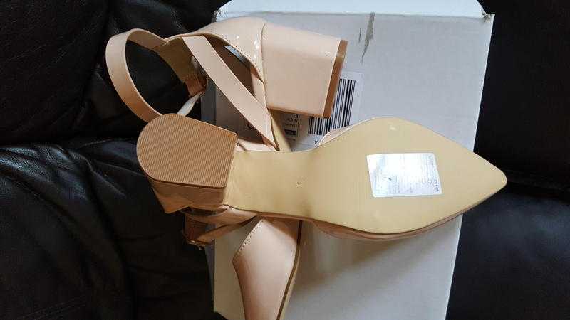 Size 6 wide fit Nude Shoes