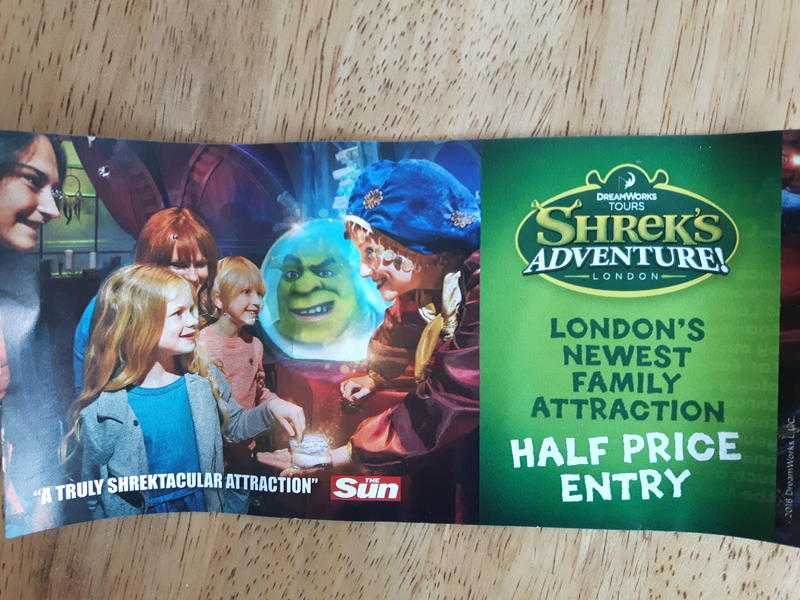 Skerk adventure london half price ticket.