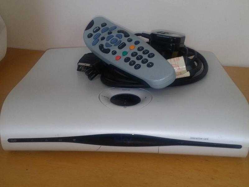 sky box with cable and remote control