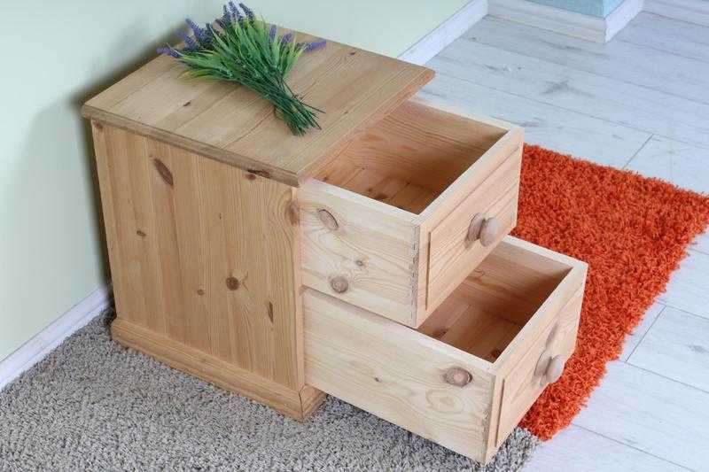 SMALL 2 DRAWER CHESTBEDSIDE TABLE - CAN COURIER