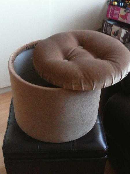 small beige draylon footstool