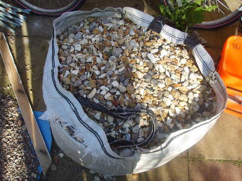 small bulk bag of stone chippings