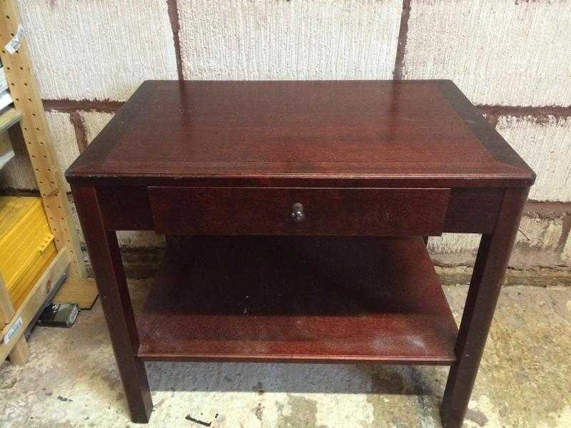 Small mahogany coloured wood Coffee Table with draw