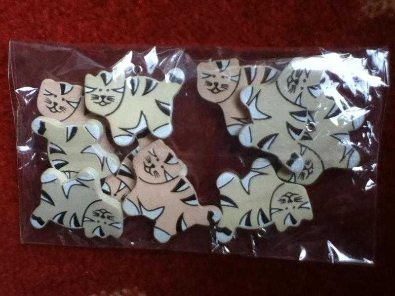 Small Wooden Cats for Crafting