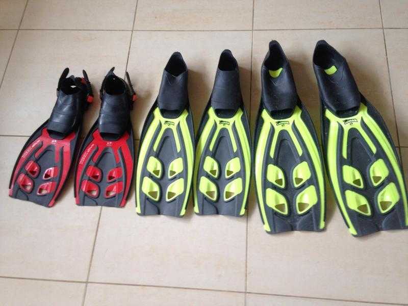 Snorkelling flippers - 3 sets