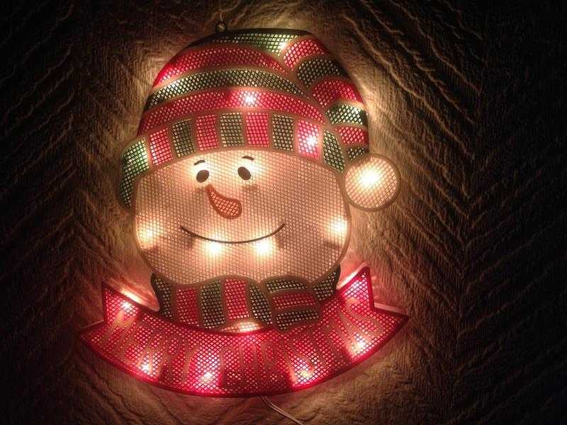 Snowman Head Merry Christmas light