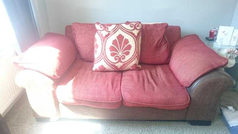 Sofa and Two chairs (redgoldchocolate) 140 o.n.o NEED GONE ASAP