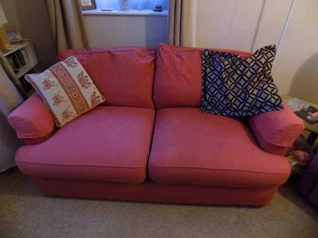 Sofa Bed - Quality Metal Action 2 Seater with cushions, On Castors - Good clean Condition