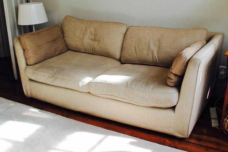 Sofa Workshop 039Comfort Galore 039 3 seater Linen Lounging sofa v.comfortable  in great condition