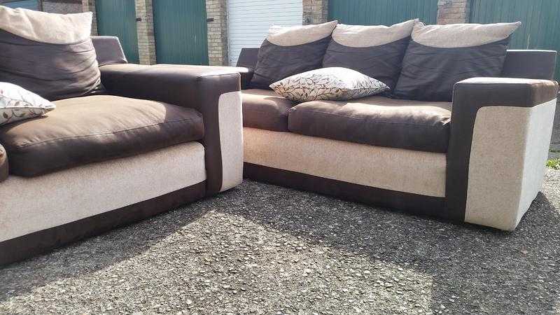 Sofa x2 faux suade amp fabric