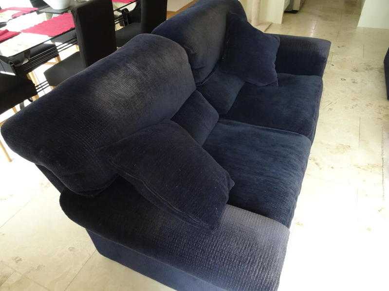 Sofassettee two large 3 seater blue fabric settees. Free. Collection only.