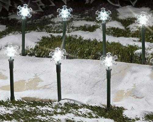 Solar Snowflake Path Lights