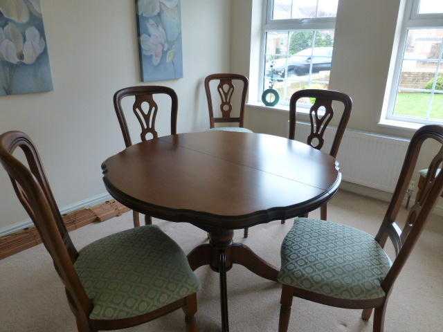 Solid Cherry Wood Table, chairs and display unit