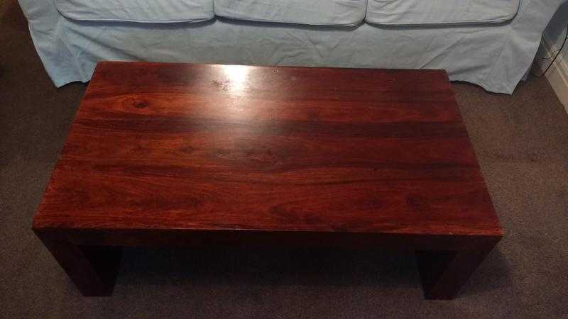 Solid Dark Wood Coffee Table