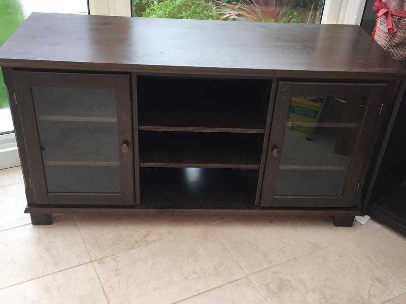 solid dark wood tv cabinet