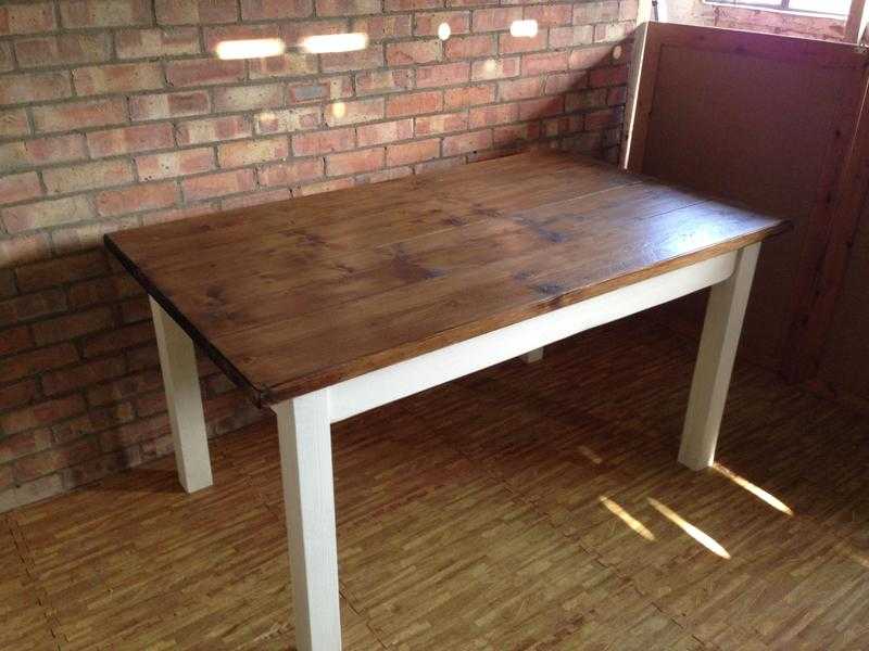 Solid farmhouse dining table