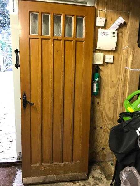 Solid hand made Oak Front Door with glazed panels at the top