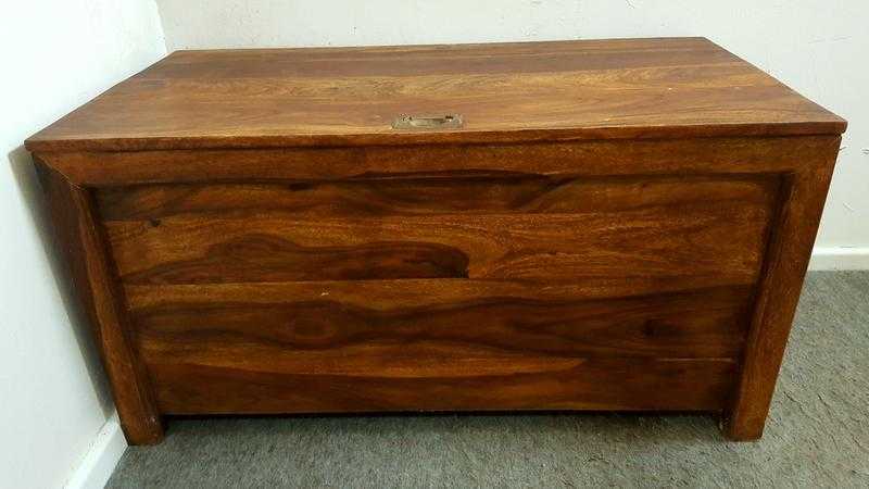 solid hard wood indian antique chest