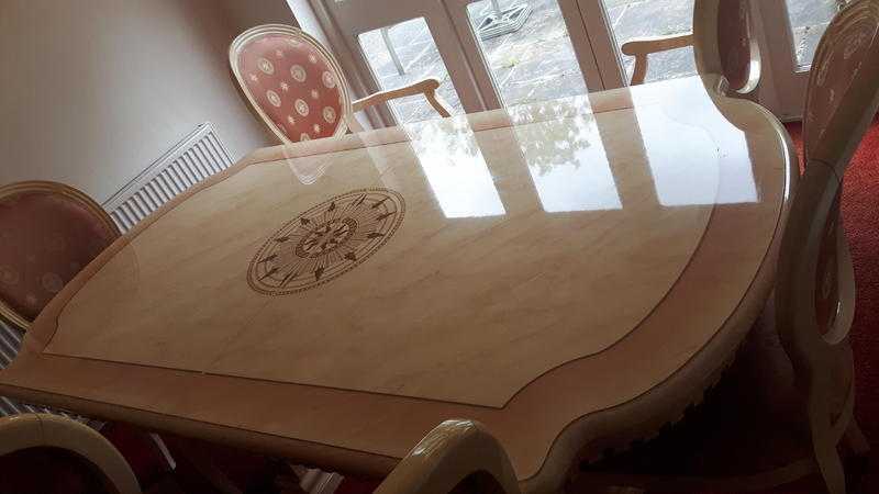 Solid Italian Dining Table Suite with Matching Coffee Table