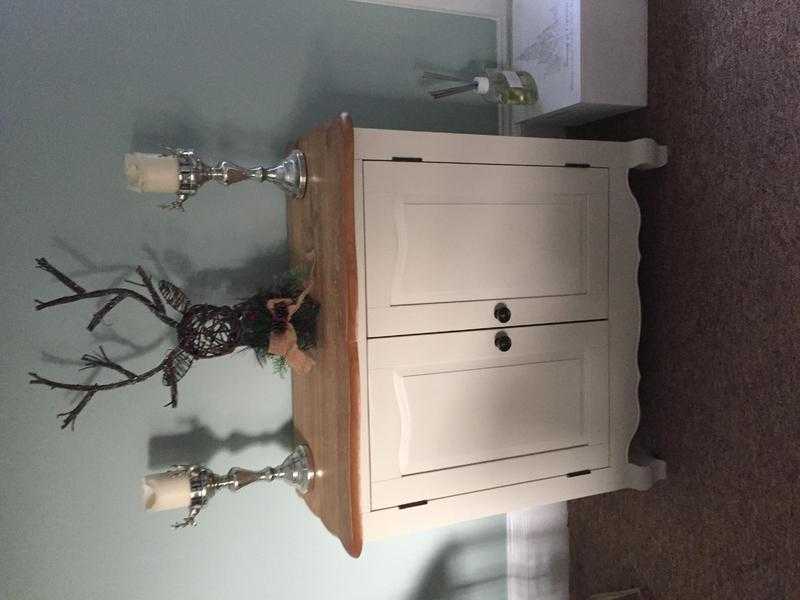 SOLID OAK Bella Brushed Oak and Painted Small Sideboard Cabinet
