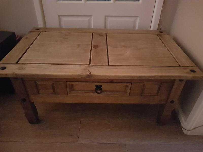 solid oak coffee table