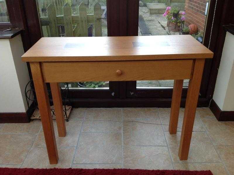 Solid oak console table