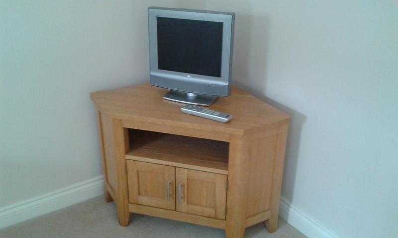 Solid Oak corner tv cabinet