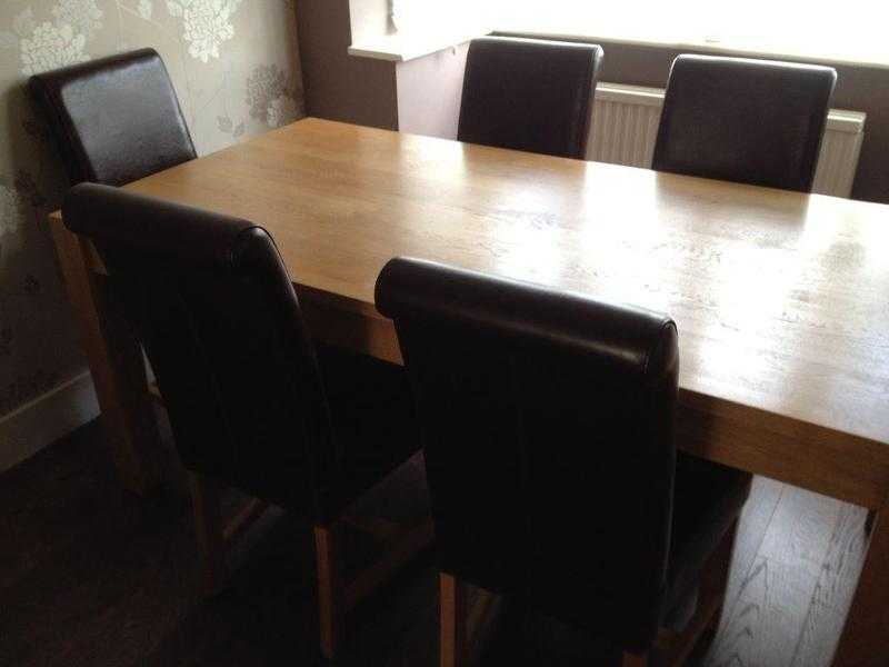 Solid oak dining set