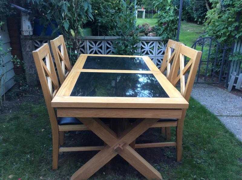 Solid Oak dining table  4 chairs