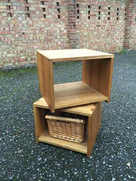 Solid Oak end table set