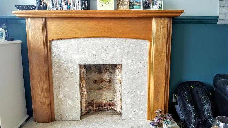 Solid Oak fireplace frame for sale