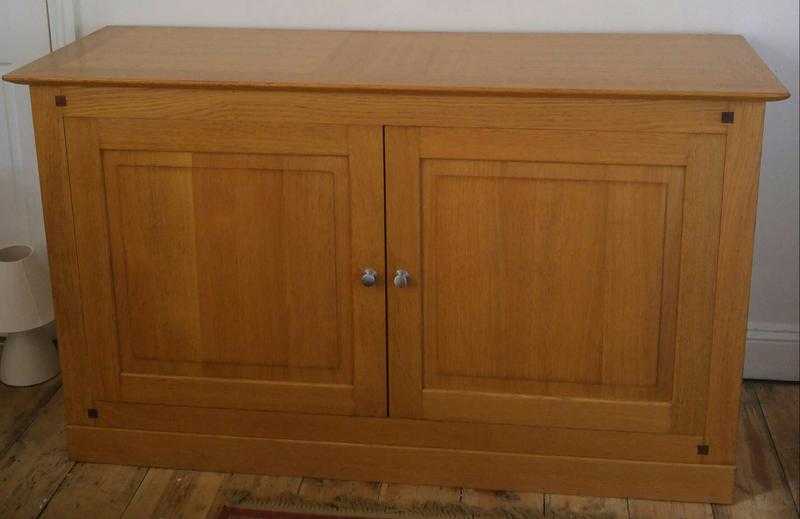 Solid oak Multi York side cabinet, good condition, cost 1000 new, approx measurements 153cm x 53cm.