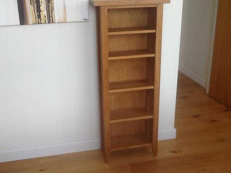 Solid Oak shelving unit.