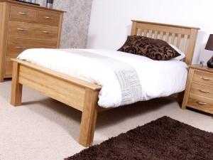 Solid oak single bed