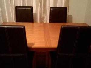 solid oak table and chairs