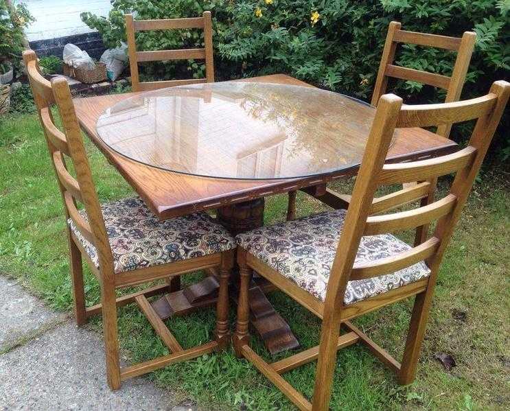 Solid Oak Table and four Chairs WEBBER FURNITURE