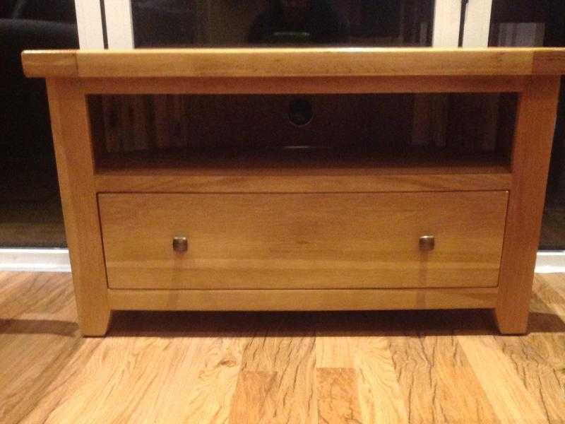 Solid oak tv stand