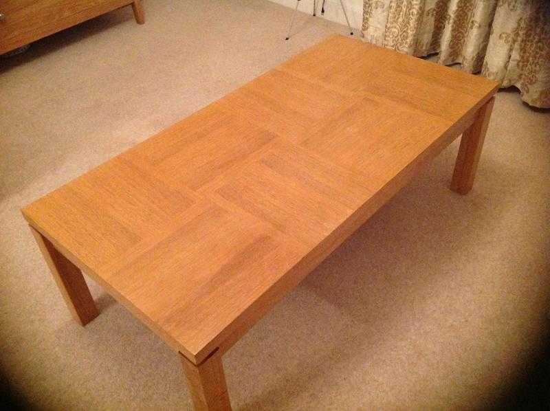 Solid oak wood coffee table