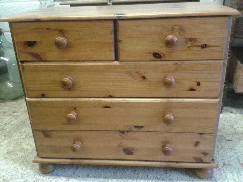 Solid Pine Chest of Two Over Three Drawers