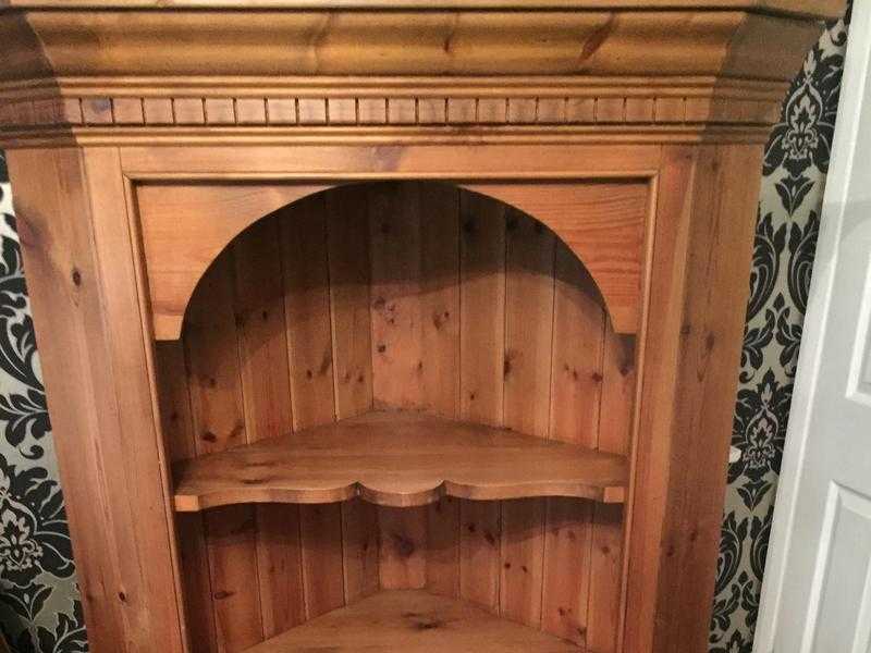 Solid pine corner shelving unit